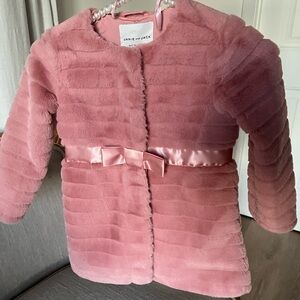 Janie and Jack Blush Pink Faux Fur Puffer Jacket